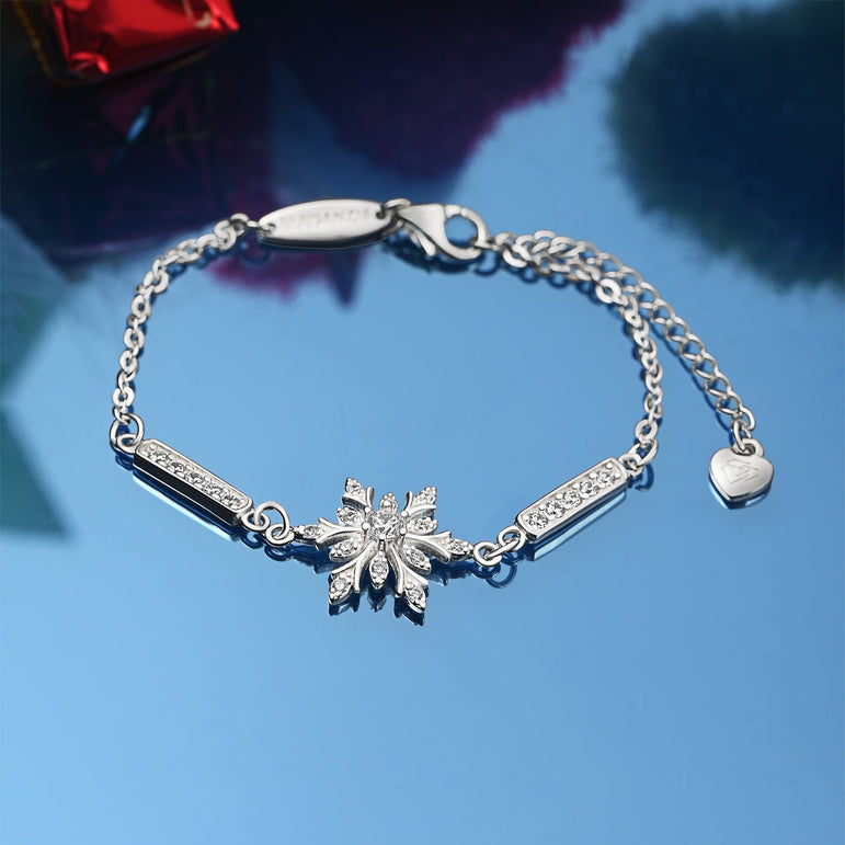 Sterling Silver Snowflake Bracelet with CZ Stones Bracelet