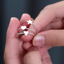 Mini Wishing Star Ring Sterling Silver Stacking Ring