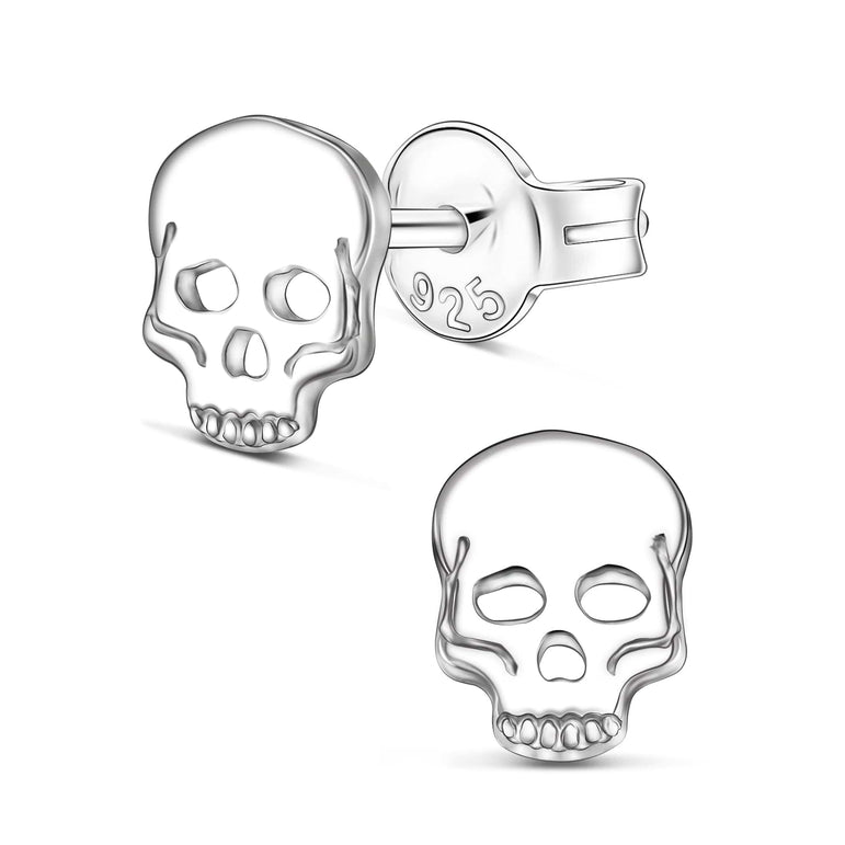 Tiny Skull Stud Earrings Sterling Silver Stud Earrings