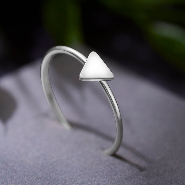 Minimal Triangle Ring Sterling Silver Stacking Ring