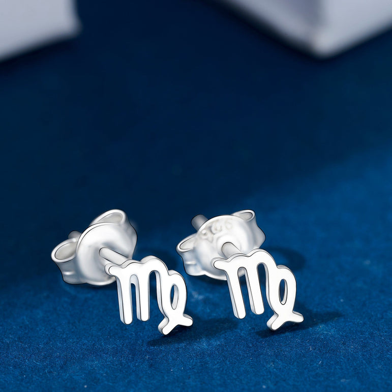 Virgo Stud Earrings Sterling Silver - Zodiac Constellation Earrings Stud Earrings