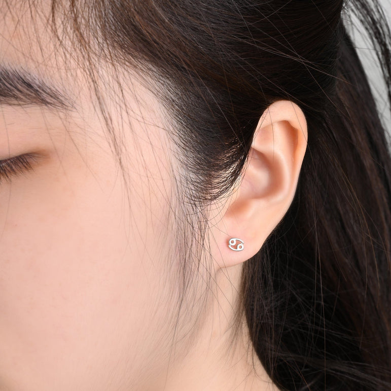 Cancer Stud Earrings Sterling Silver - Zodiac Constellation Earrings Stud Earrings