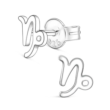 Capricorn Stud Earrings Sterling Silver - Zodiac Constellation Earrings Stud Earrings
