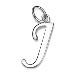 Simple Initial Sterling Silver Pendants, 26 Alphabets Pendant Necklace J