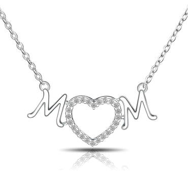 Mother Heart Necklace Sterling Silver Pendant Necklace