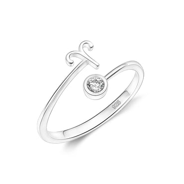 Aries Ring Sterling Silver Adjustable Zodiac Sign Ring Ring
