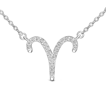 Aries Zodiac Necklace Silver Constellation Horoscope Pendant Necklace