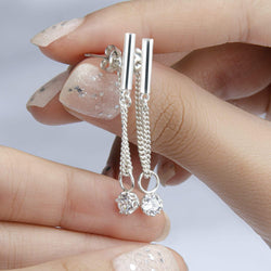 Bar Dangling Earrings | Silver Stud Earrings - Eleganzia Jewelry Stud Earrings