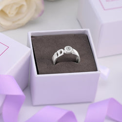 CZ I Do Silver Couple Commitment Rings for Her Promise Ring