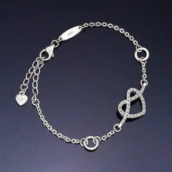 Infinity Heart Knot Friendship Bracelet Sterling Silver Bracelet