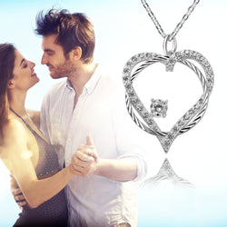 Circle Interlocked Heart Necklace Sterling Silver Pendant Necklace Pendant + Chain