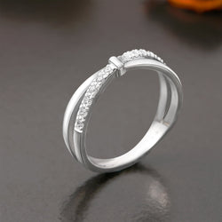 CZ Enchanted Bow Silver Promise Rings for Her Promise Ring