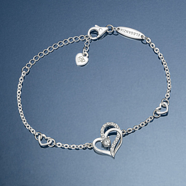 Eternity Double Heart Bracelet Sterling Silver Bracelet