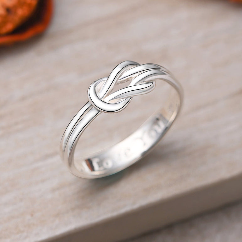 Braided Knot Silver Promise Rings for Him Promise Ring