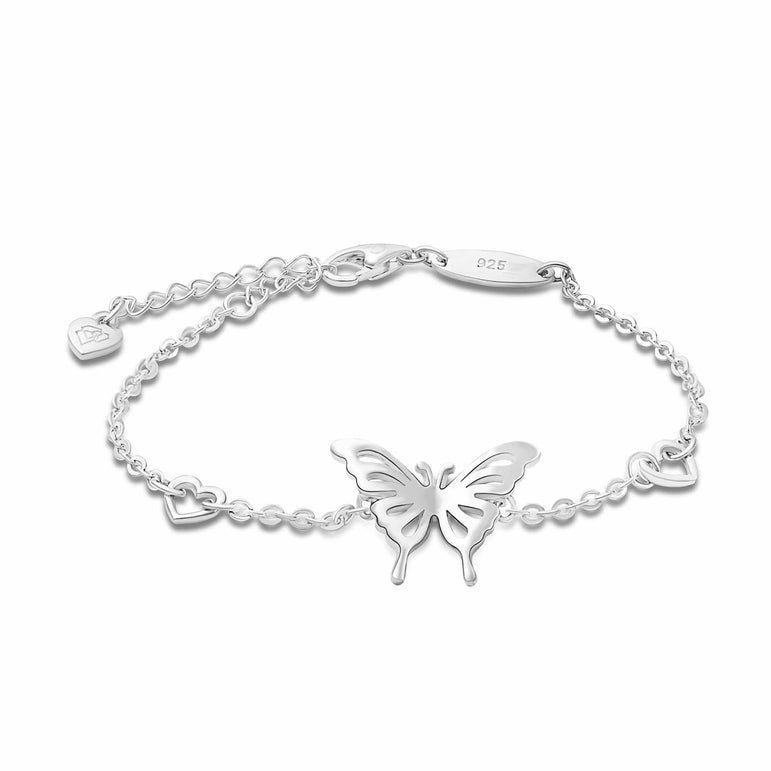 FAS Sterling Silver Enamel Link Bracelet - A Chain of Blue Butterflies -  Ruby Lane