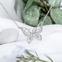 Butterfly Necklace Sterling Silver Pendant Necklace