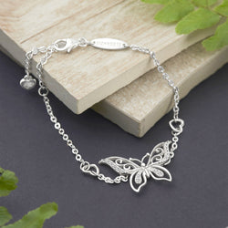 CZ Butterfly Bracelet Silver Chain Bracelet Bracelet
