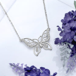 Butterfly Necklace Sterling Silver Pendant Necklace