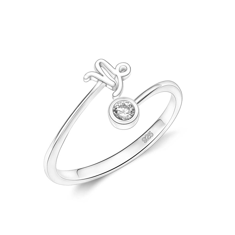 1pc Women's Stainless Steel Open Cuff Capricorn Zodiac Ring | SHEIN USA