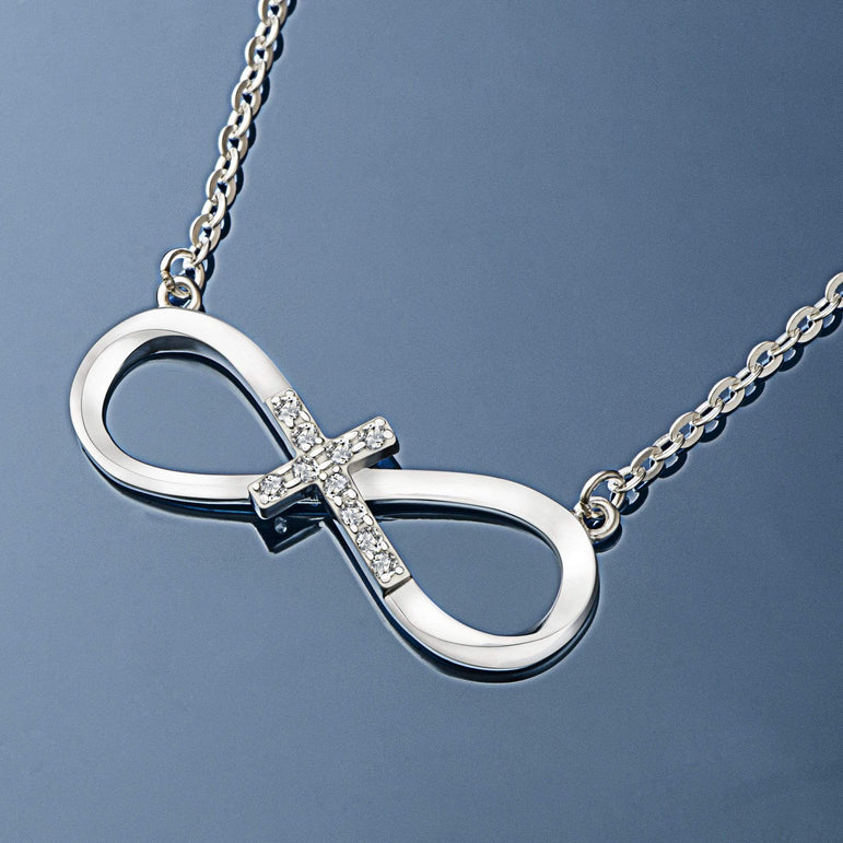 Infinity Cross Necklace Sterling Silver Pendant Necklace