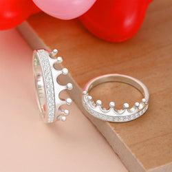 King and Queen Crown Promise Rings for Couples Set Couple Ring