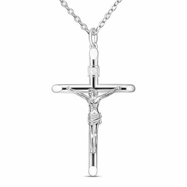 Sterling Silver Crucifix Necklace for Women Men Pendant Necklace