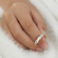 CZ Twisted Infinity Promise Rings For Her Ring