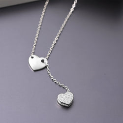 Entangled Heart Necklace Silver Adjustable Y Necklace Necklaces