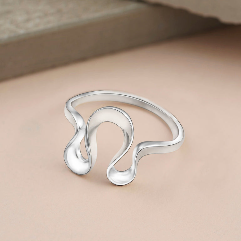 Curved Wave Ring Sterling Silver Ring