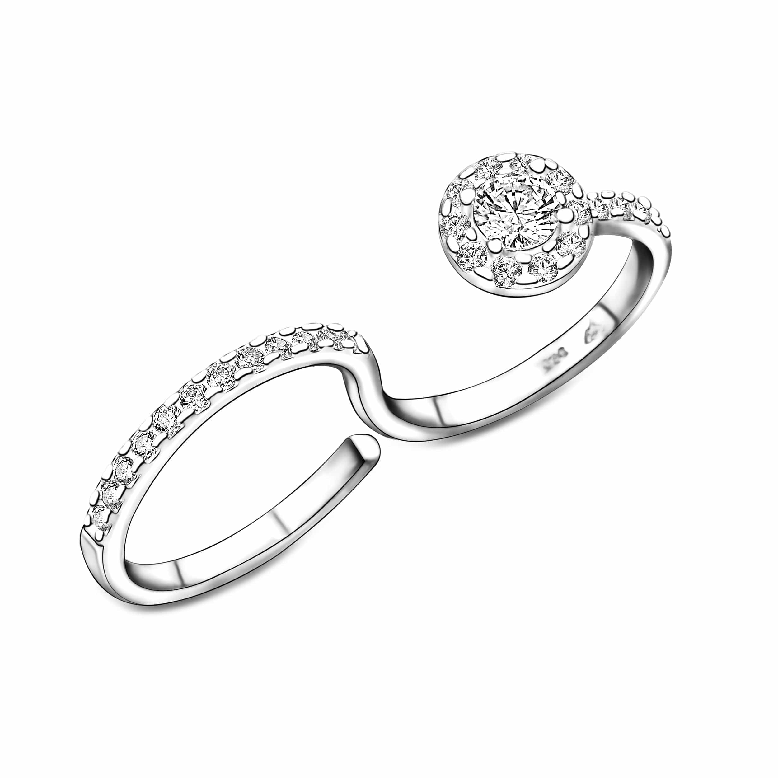 Two Finger Ring - Eleganzia Jewelry