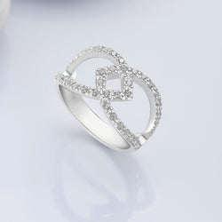 Simple Sterling Silver Criss Cross Rings Ring