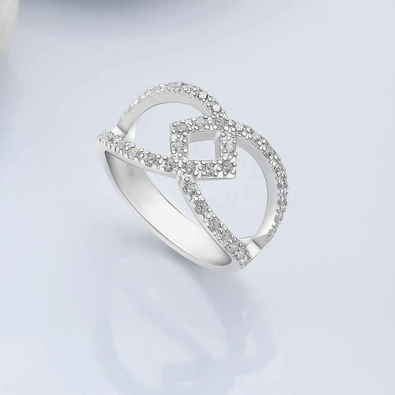 Simple Sterling Silver Criss Cross Rings Ring