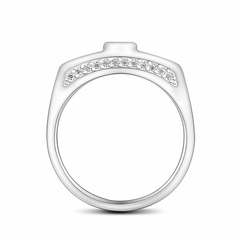 Sterling Silver Princess Cut Engagement Rings for Men Promise Ring