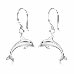 Sterling Silver Dolphin Dangling Earrings Drop Earrings