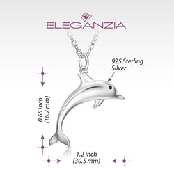 Sterling Silver Dolphin Necklace Charm Pendant Necklace