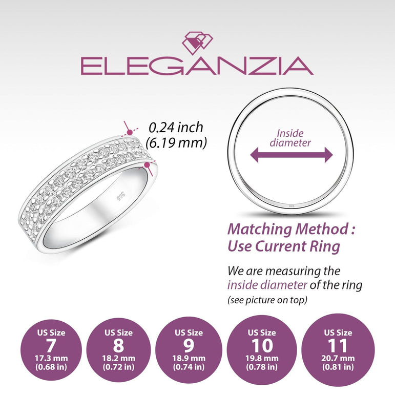 Double CZ Eternity Couple Engagement Rings for Him Promise Ring