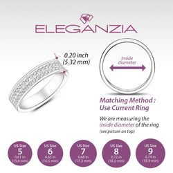 Double CZ Eternity Couple Engagement Rings for Her Promise Ring