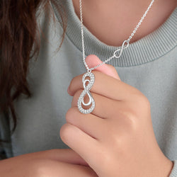 Vertical Double Infinity Necklace Sterling Silver Pendant Necklace