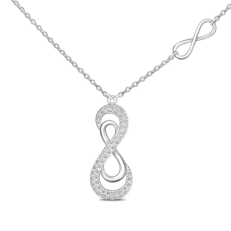 Vertical Double Infinity Necklace Sterling Silver Pendant Necklace