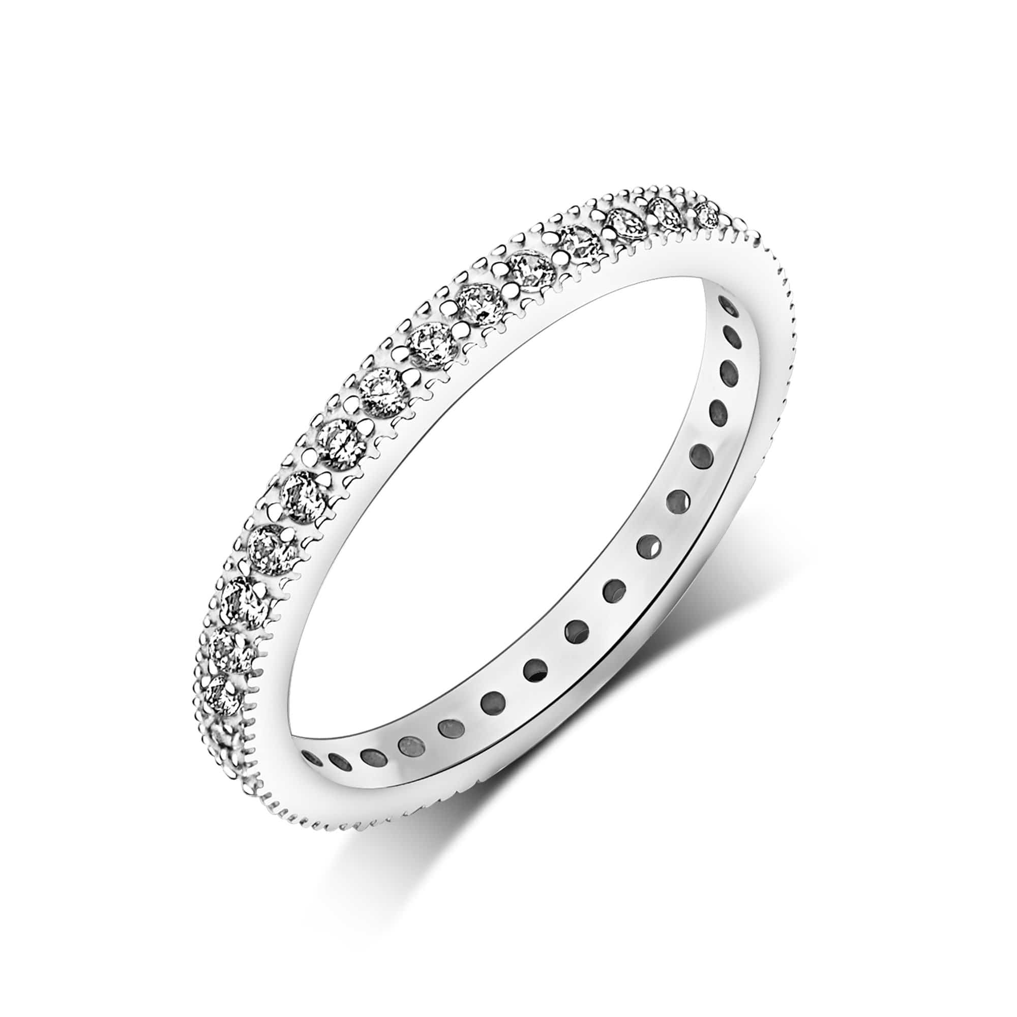 Eternity Stackable Rings Sterling Silver - Eleganzia Jewelry