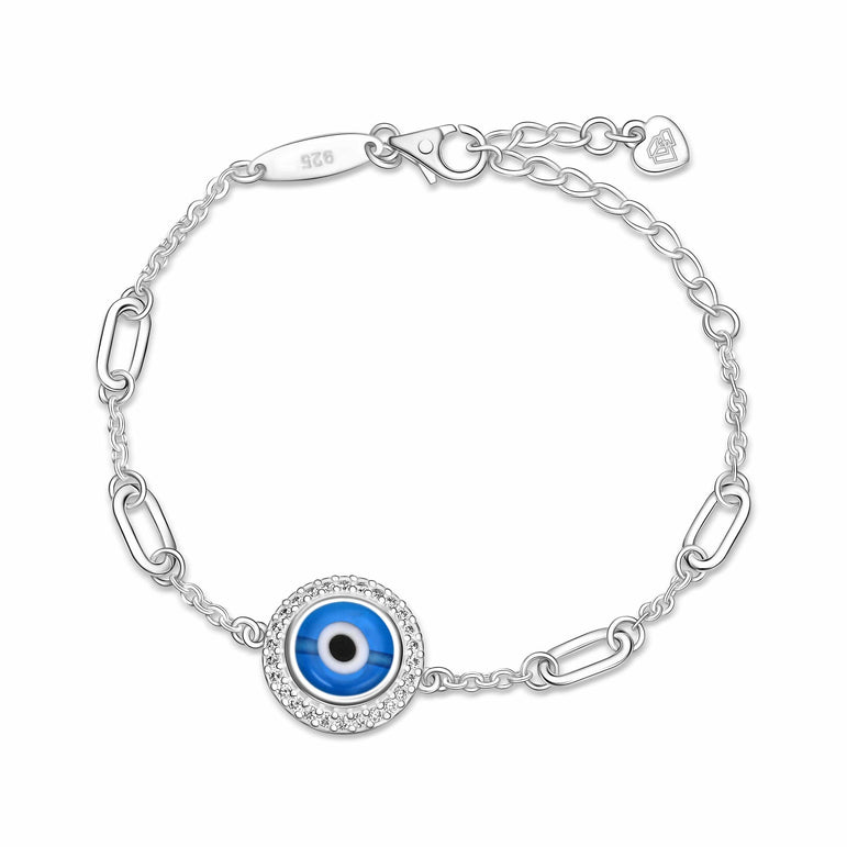 Buy Silver Evil Eye Bracelet by EINA AHLUWALIA at Ogaan Online Shopping Site