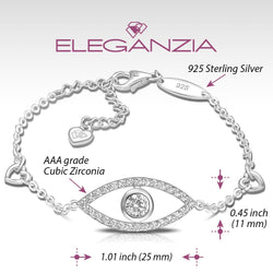 CZ Evil Eye Bracelet Silver Bracelet