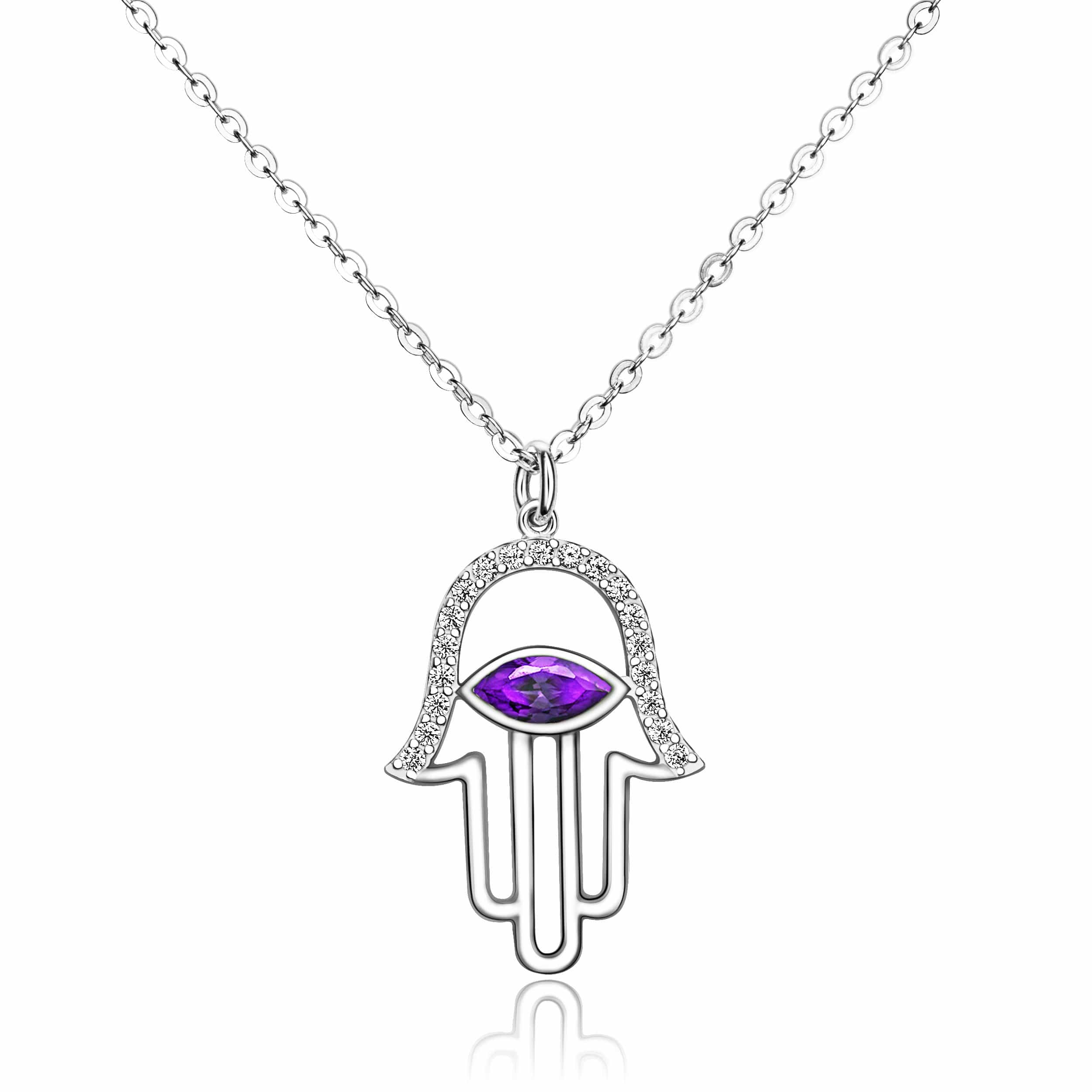 Evil Eye Necklace | Hamsa Hand Necklace Pendant Necklace Pendant + Chain