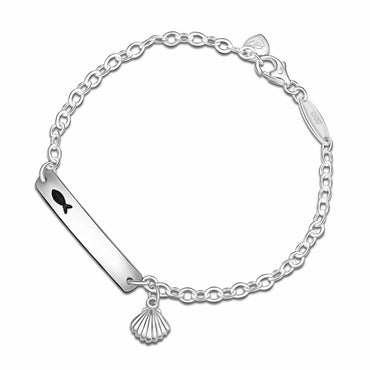 Summer Fish Sterling Silver Bracelet with Shell Bracelet