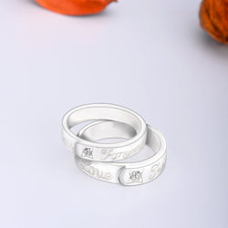 Together Forever Silver Matching Couple Rings Set Couple Ring