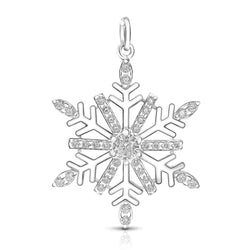 Frozen Winter CZ Snowflake Sterling Silver Pendant Pendant