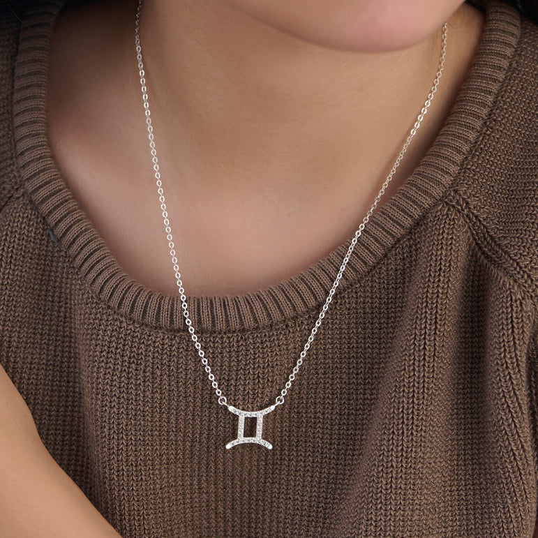 Gemini Zodiac Necklace Silver Astrology Constellation Necklace Horoscope Jewels Pendant Necklace