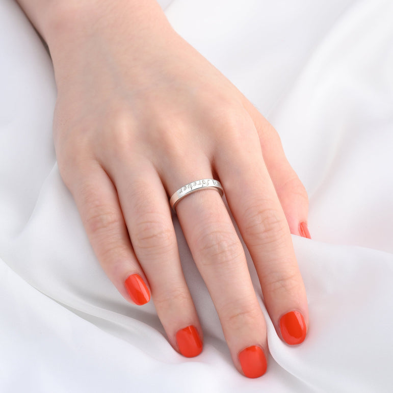 Custom Promise Love Ring for Girlfriend Sterling Silver 3mm Gullei.com