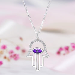 Evil Eye Necklace | Hamsa Hand Necklace Pendant Necklace Pendant + Chain