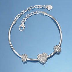 Petite Sterling Silver Heart Bangle Bracelets Bangle